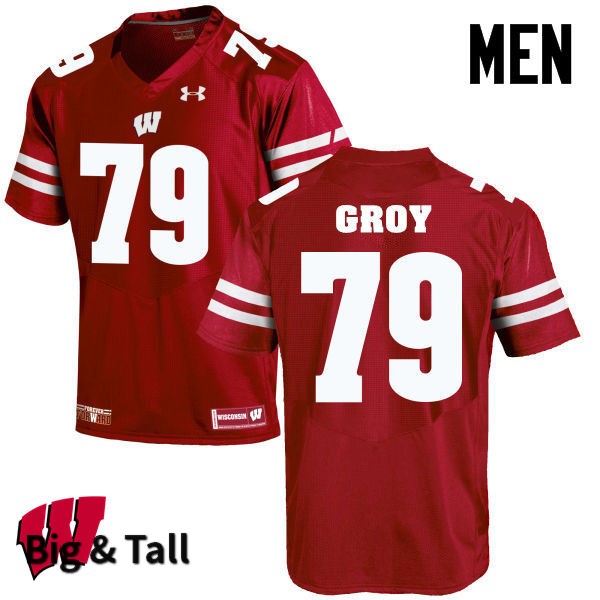 Wisconsin Badgers Men's #79 Ryan Groy NCAA Under Armour Authentic Red Big & Tall College Stitched Football Jersey EH40G25SX